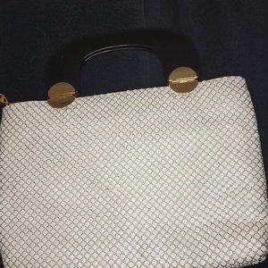Vintage 60s Mesh White Metal Bag Purse Chain Mail Handbag